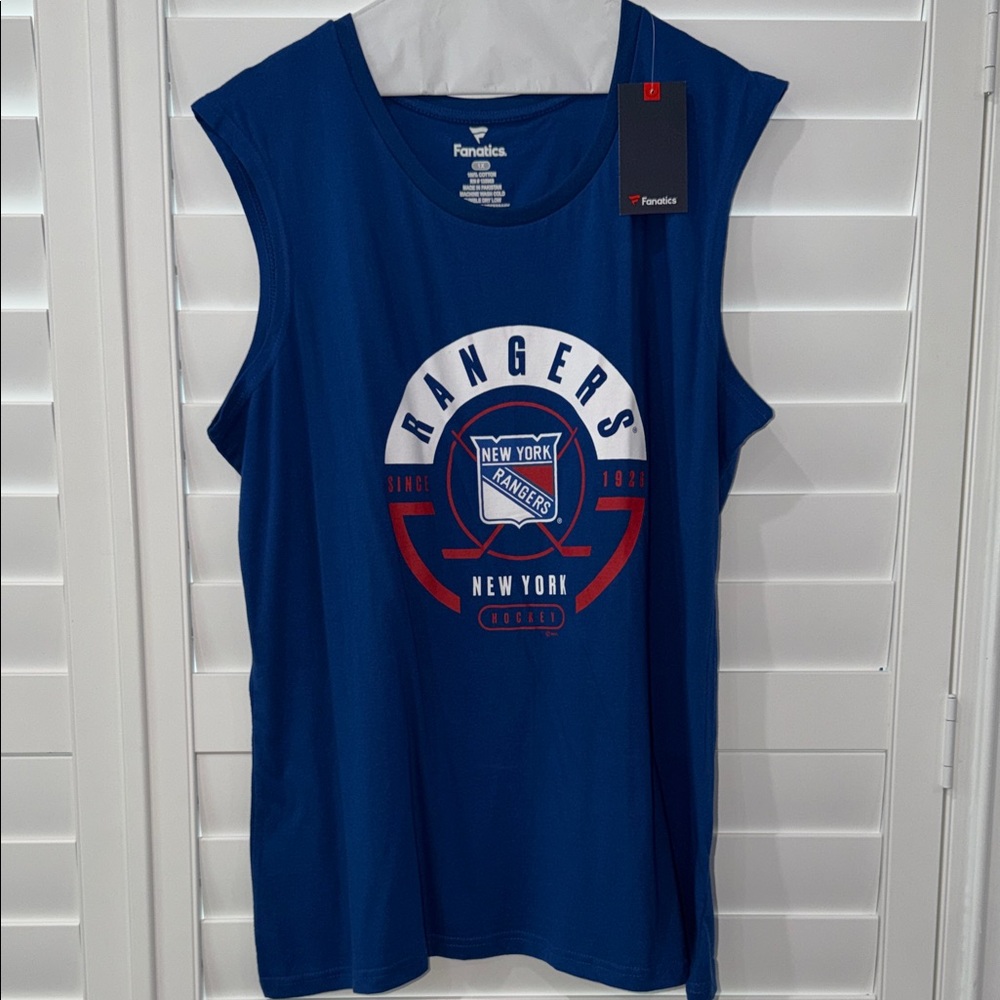 Fanatics New York Rangers Blue Sleeveless Tee-1x
